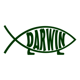 Darwin Fish Decal (Dark Green)